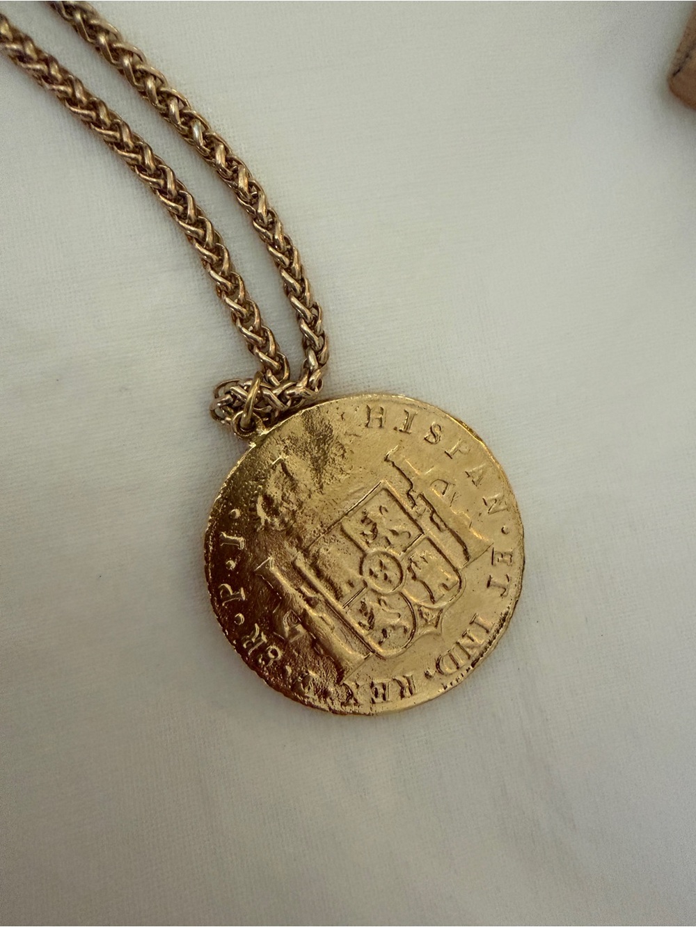 Gold Plated Coin Pendant Necklace - Elegant Women’s Jewelry - Picture 7 of 9